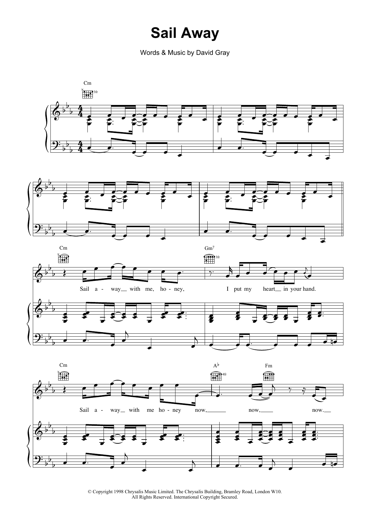 Download David Gray Sail Away Sheet Music and learn how to play Guitar Tab PDF digital score in minutes