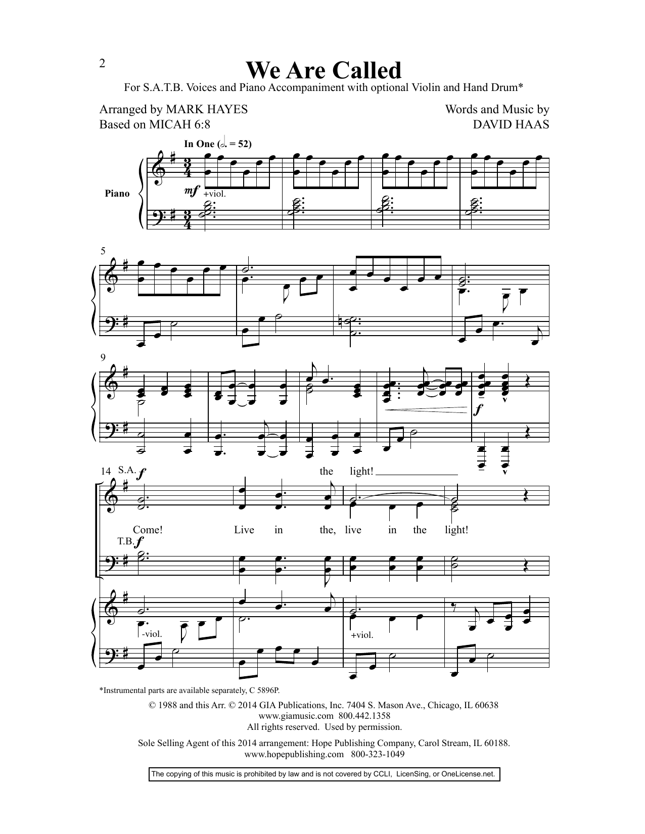 Download David Haas We Are Called Sheet Music and learn how to play SAB Choir PDF digital score in minutes