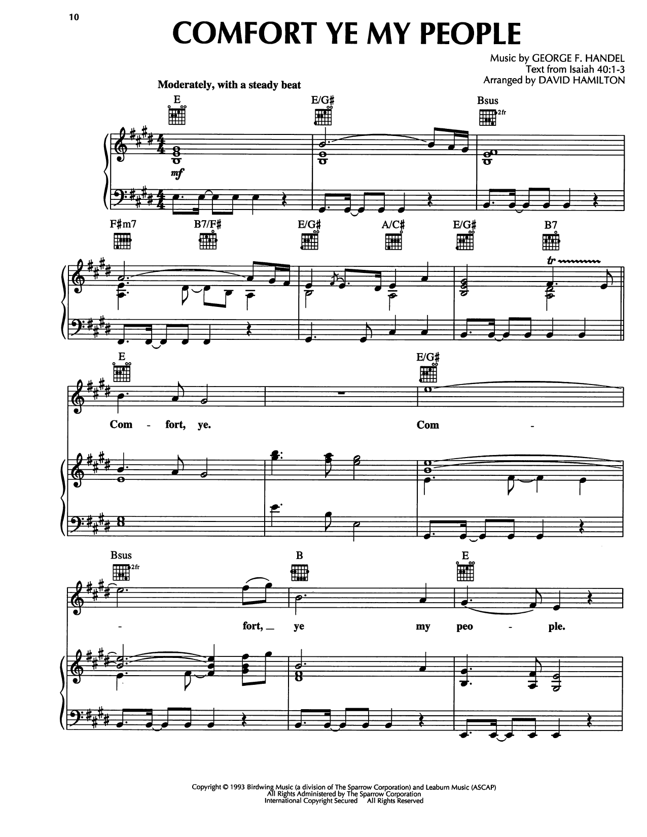 Download David Hamilton Comfort Ye My People Sheet Music and learn how to play Piano, Vocal & Guitar Chords (Right-Hand Melody) PDF digital score in minutes