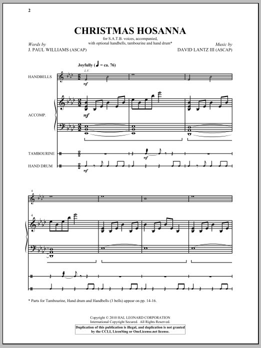 Download David Lantz III Christmas Hosanna Sheet Music and learn how to play SATB Choir PDF digital score in minutes