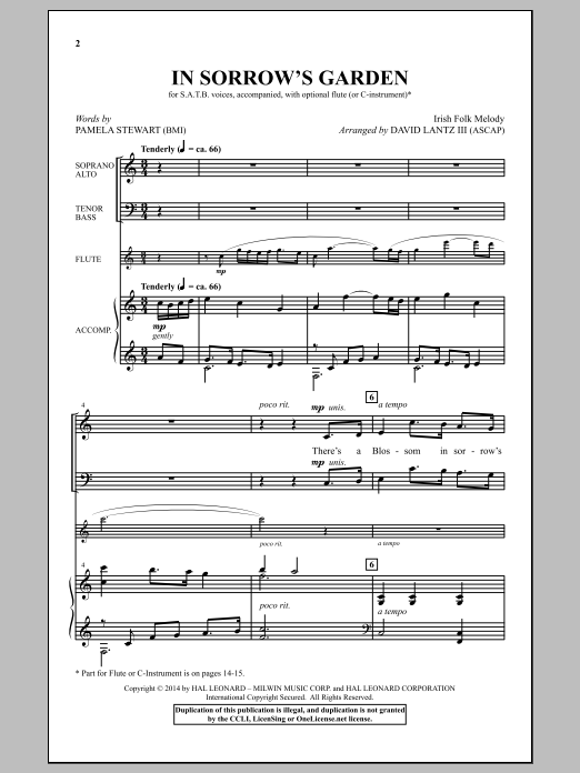 Download David Lantz III In Sorrow's Garden Sheet Music and learn how to play Choral PDF digital score in minutes