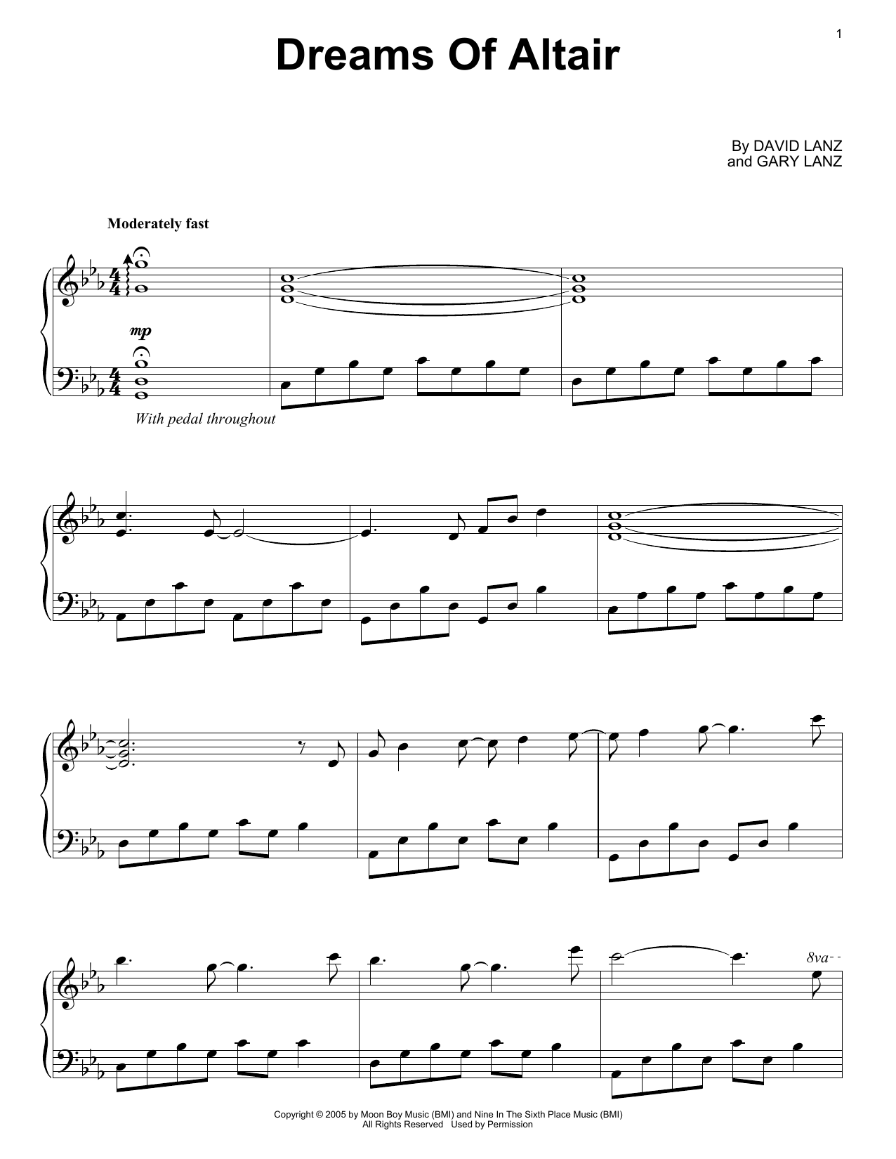Download David Lanz & Gary Stroutsos Dreams Of Altair Sheet Music and learn how to play Piano Solo PDF digital score in minutes