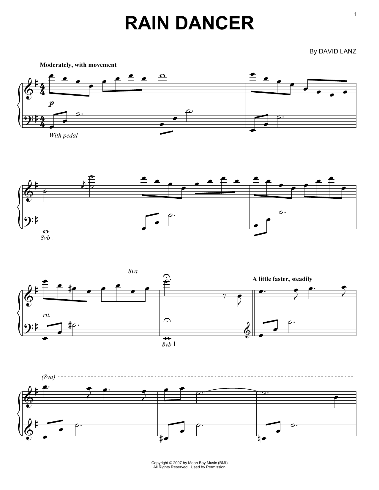 Download David Lanz & Gary Stroutsos Rain Dancer Sheet Music and learn how to play Piano Solo PDF digital score in minutes