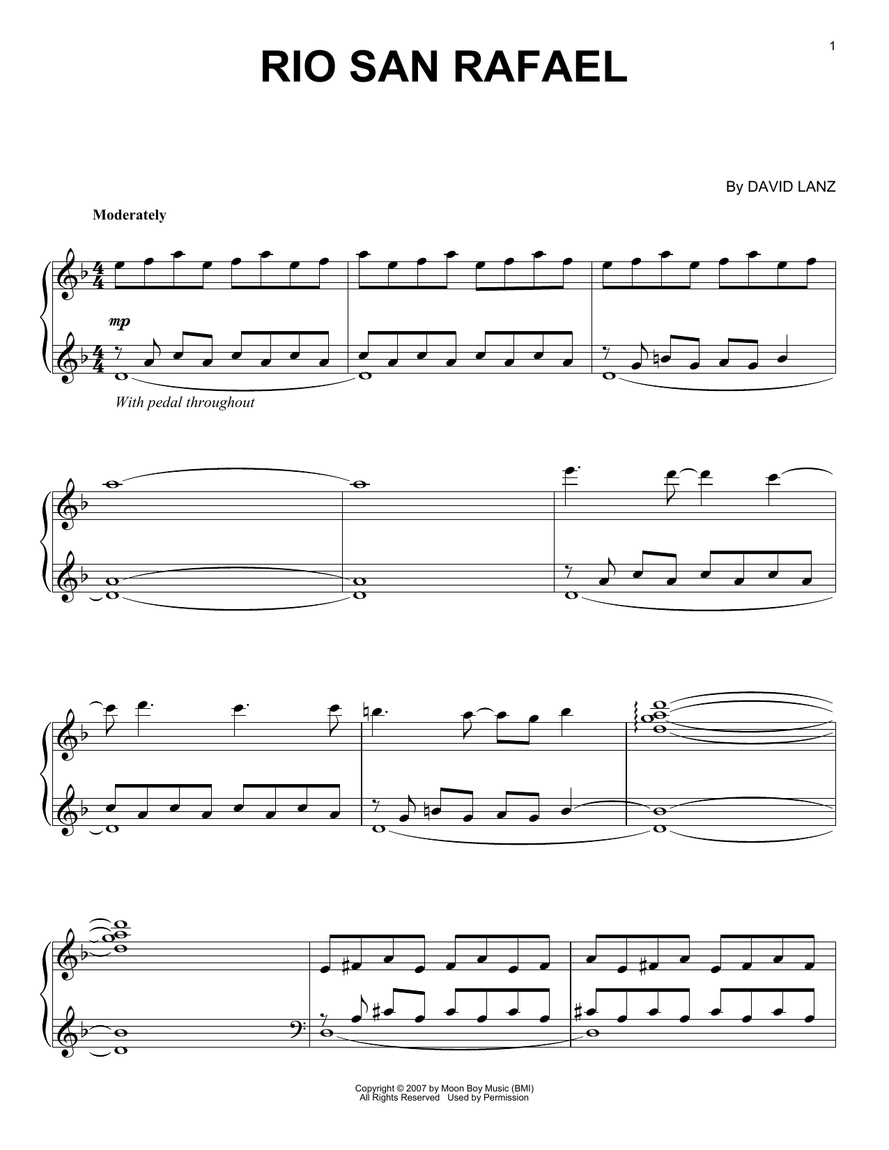 Download David Lanz & Gary Stroutsos Rio San Rafael Sheet Music and learn how to play Piano Solo PDF digital score in minutes