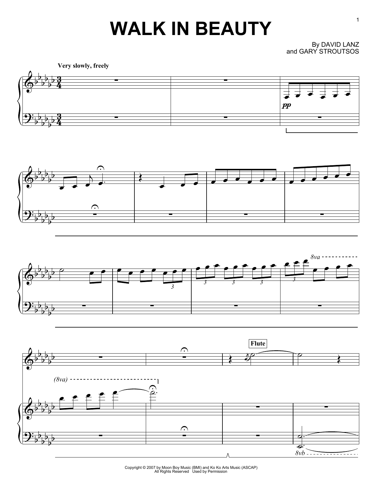 Download David Lanz & Gary Stroutsos Walk In Beauty Sheet Music and learn how to play Piano Solo PDF digital score in minutes