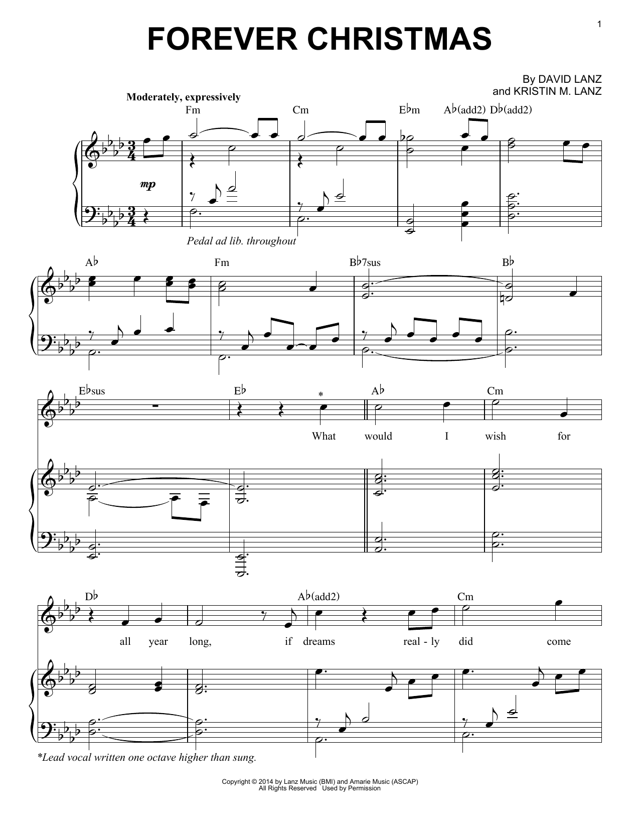 Download David Lanz & Kristin Amarie Forever Christmas Sheet Music and learn how to play Piano Solo PDF digital score in minutes