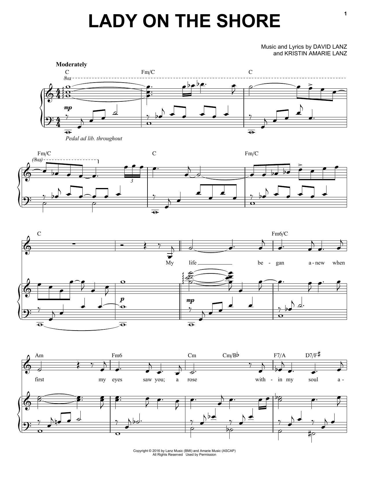 Download David Lanz & Kristin Amarie Lady on the Shore Sheet Music and learn how to play Piano Solo PDF digital score in minutes
