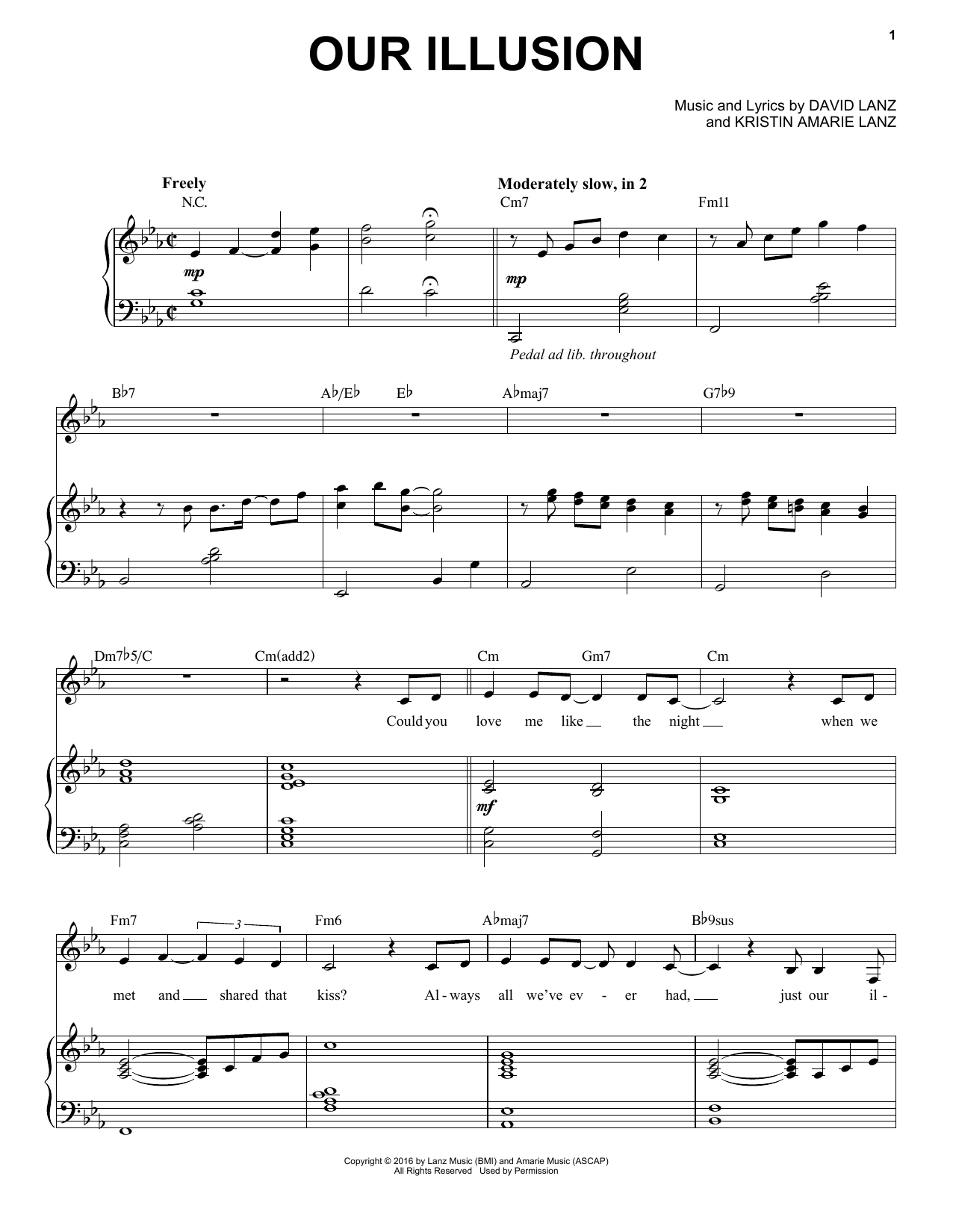 Download David Lanz & Kristin Amarie Our Illusion Sheet Music and learn how to play Piano Solo PDF digital score in minutes