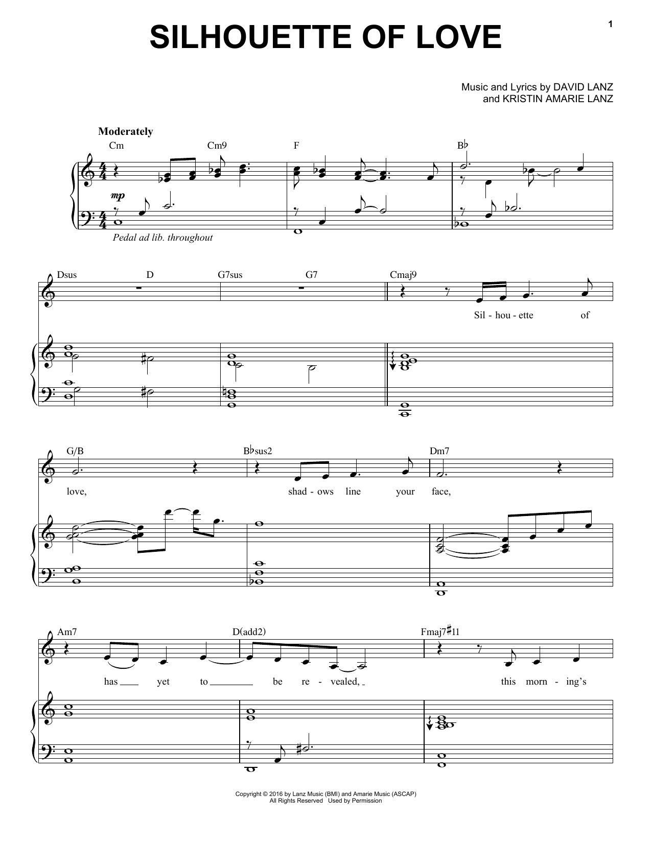 Download David Lanz & Kristin Amarie Silhouette of Love Sheet Music and learn how to play Piano Solo PDF digital score in minutes
