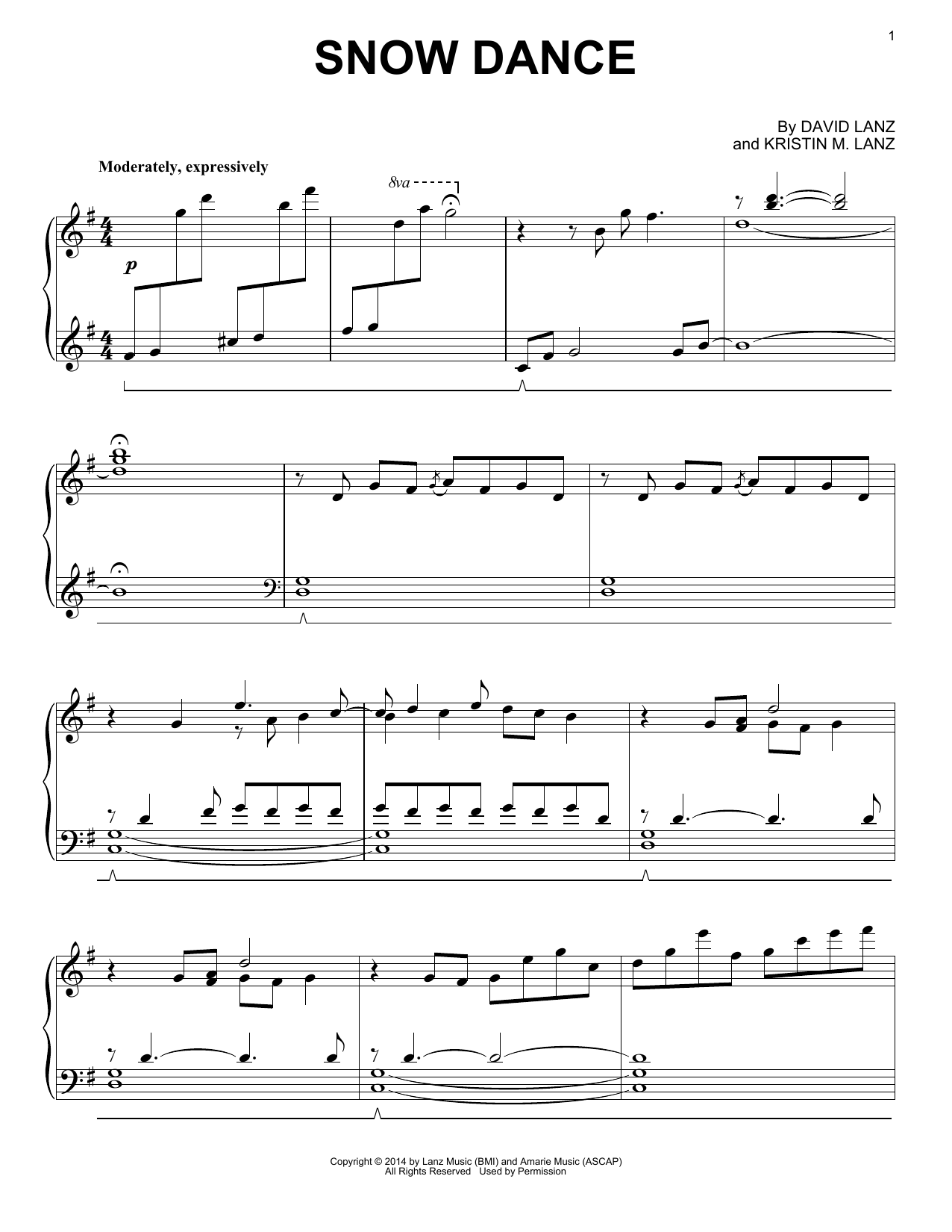Download David Lanz & Kristin Amarie Snow Dance Sheet Music and learn how to play Piano Solo PDF digital score in minutes