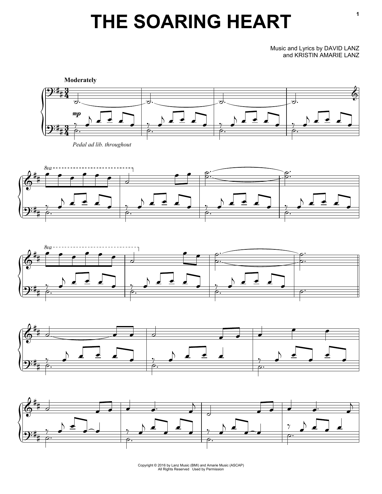 Download David Lanz & Kristin Amarie The Soaring Heart Sheet Music and learn how to play Piano Solo PDF digital score in minutes