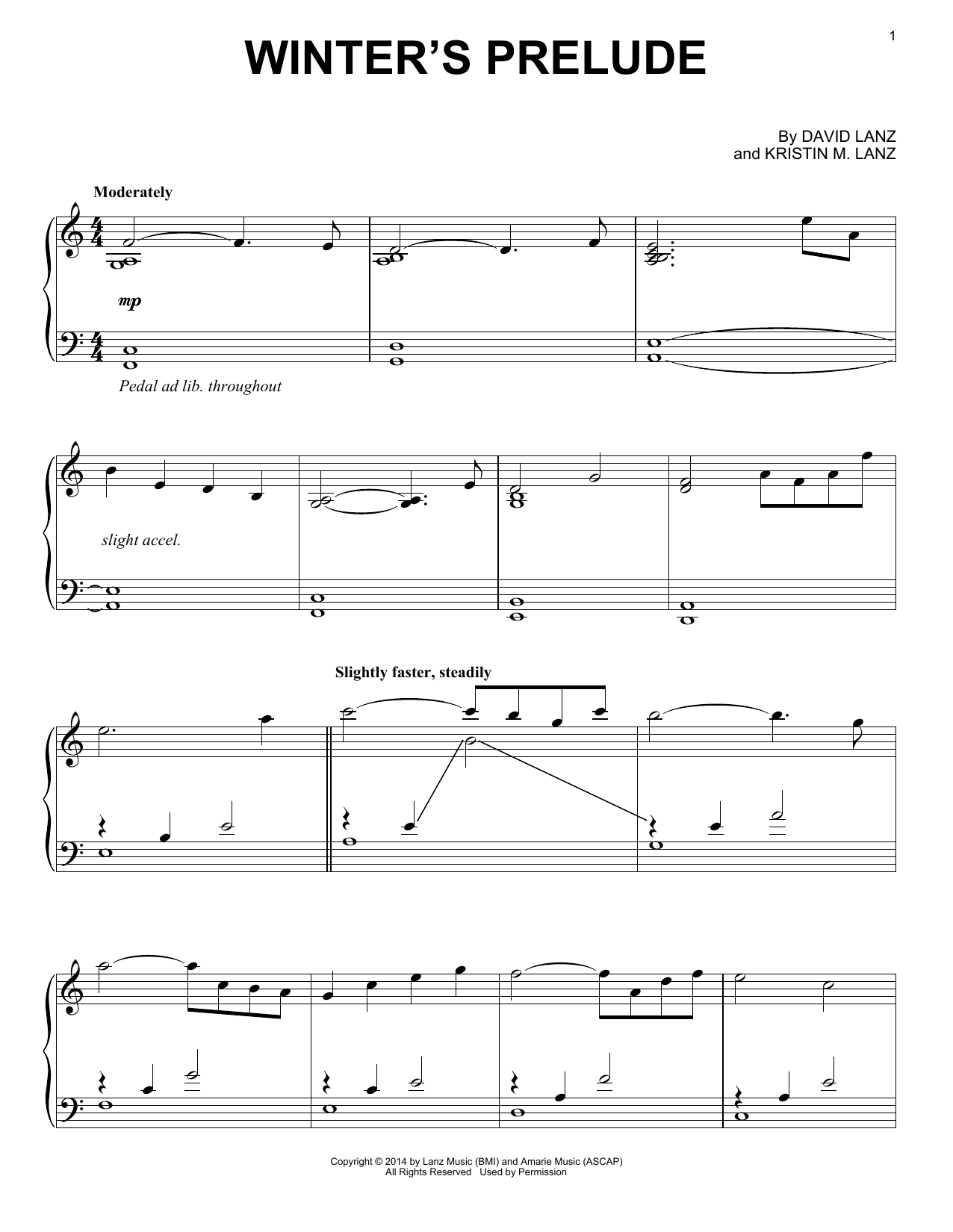 Download David Lanz & Kristin Amarie Winter's Prelude Sheet Music and learn how to play Piano Solo PDF digital score in minutes