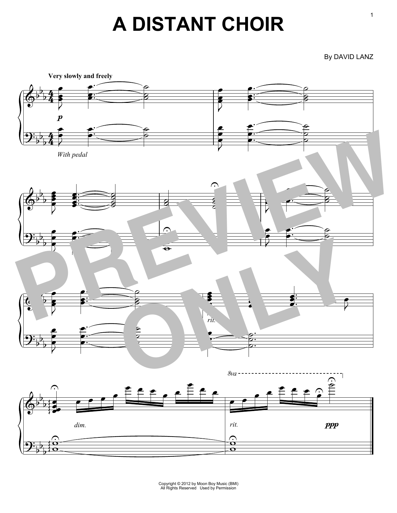 Download David Lanz A Distant Choir Sheet Music and learn how to play Piano Solo PDF digital score in minutes