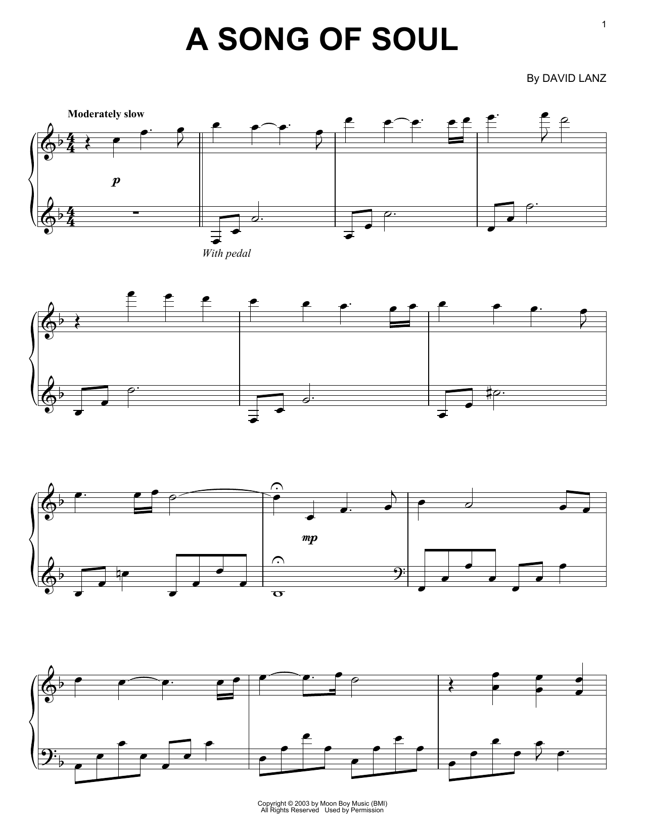Download David Lanz A Song Of Soul Sheet Music and learn how to play Piano Solo PDF digital score in minutes