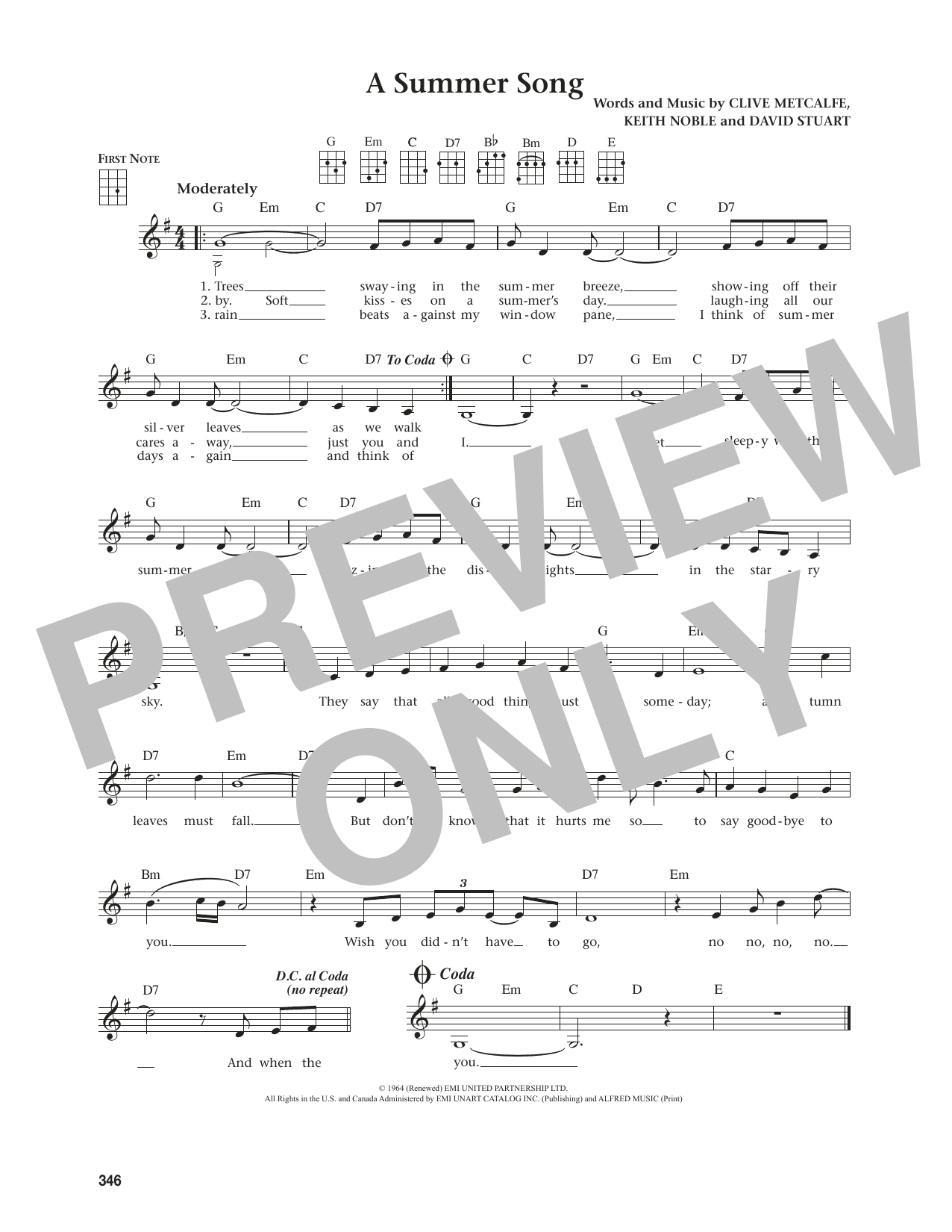 Download David Lanz A Summer Song (from The Daily Ukulele) (arr. Jim Beloff) Sheet Music and learn how to play Ukulele PDF digital score in minutes