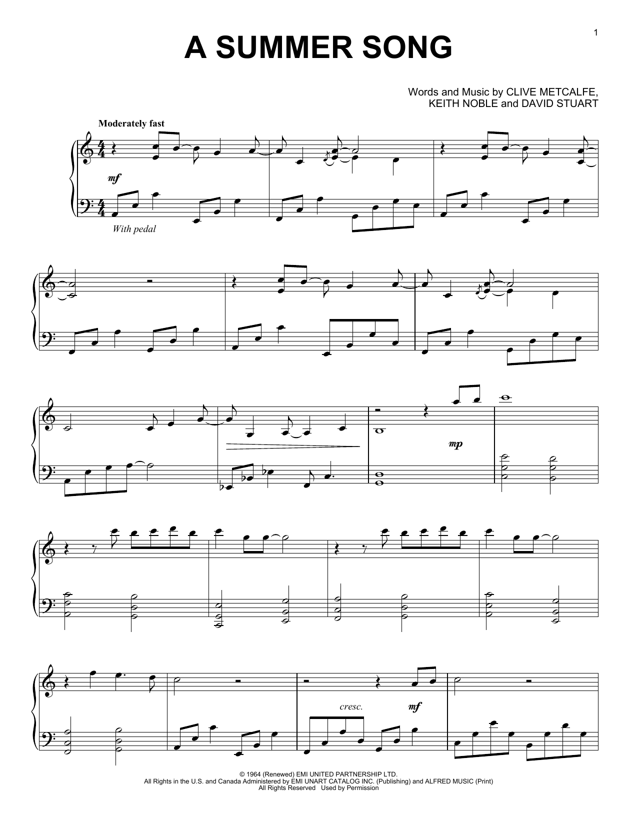 Download David Lanz A Summer Song Sheet Music and learn how to play Real Book – Melody & Chords PDF digital score in minutes