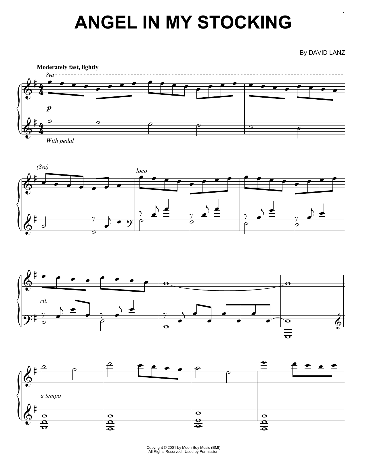 Download David Lanz Angel In My Stocking Sheet Music and learn how to play Piano Solo PDF digital score in minutes