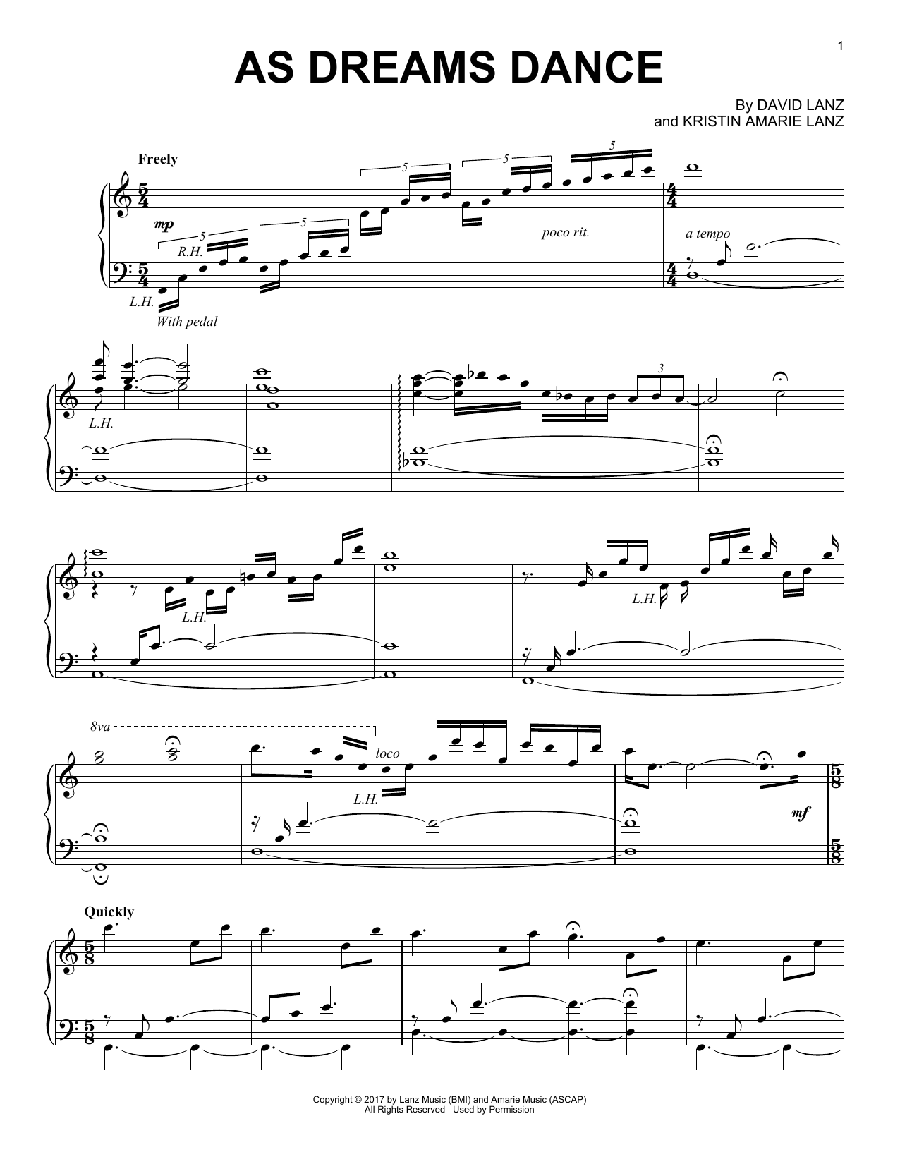 Download David Lanz As Dreams Dance Sheet Music and learn how to play Piano Solo PDF digital score in minutes