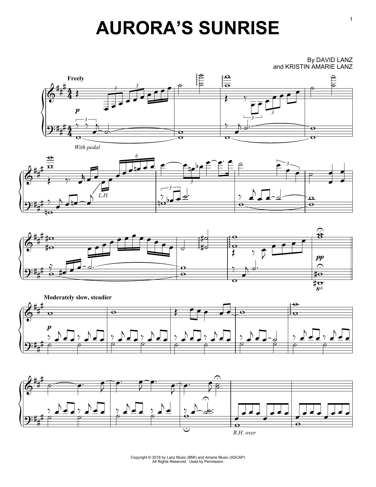 Download David Lanz Aurora's Sunrise Sheet Music and learn how to play Piano Solo PDF digital score in minutes