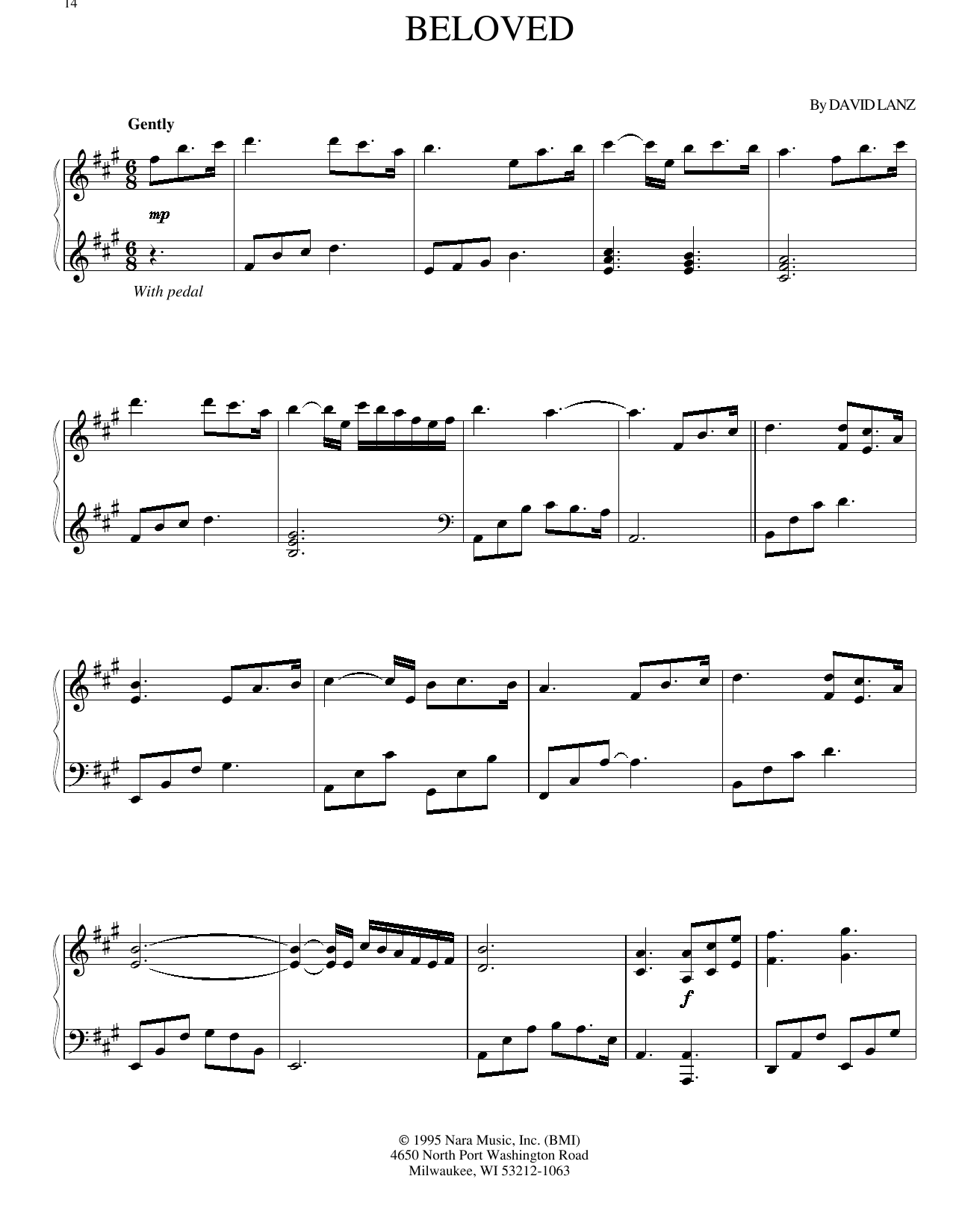 Download David Lanz Beloved Sheet Music and learn how to play Piano Solo PDF digital score in minutes