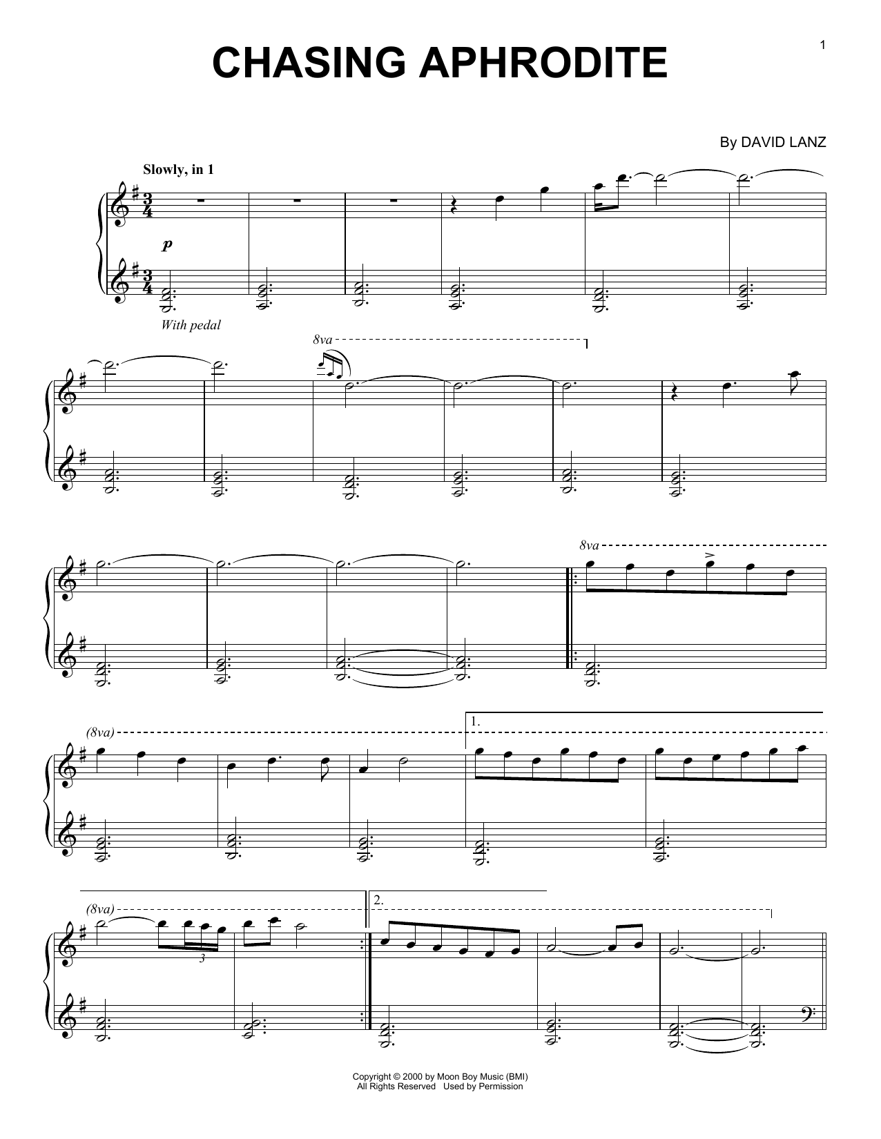 Download David Lanz Chasing Aphrodite Sheet Music and learn how to play Piano Solo PDF digital score in minutes