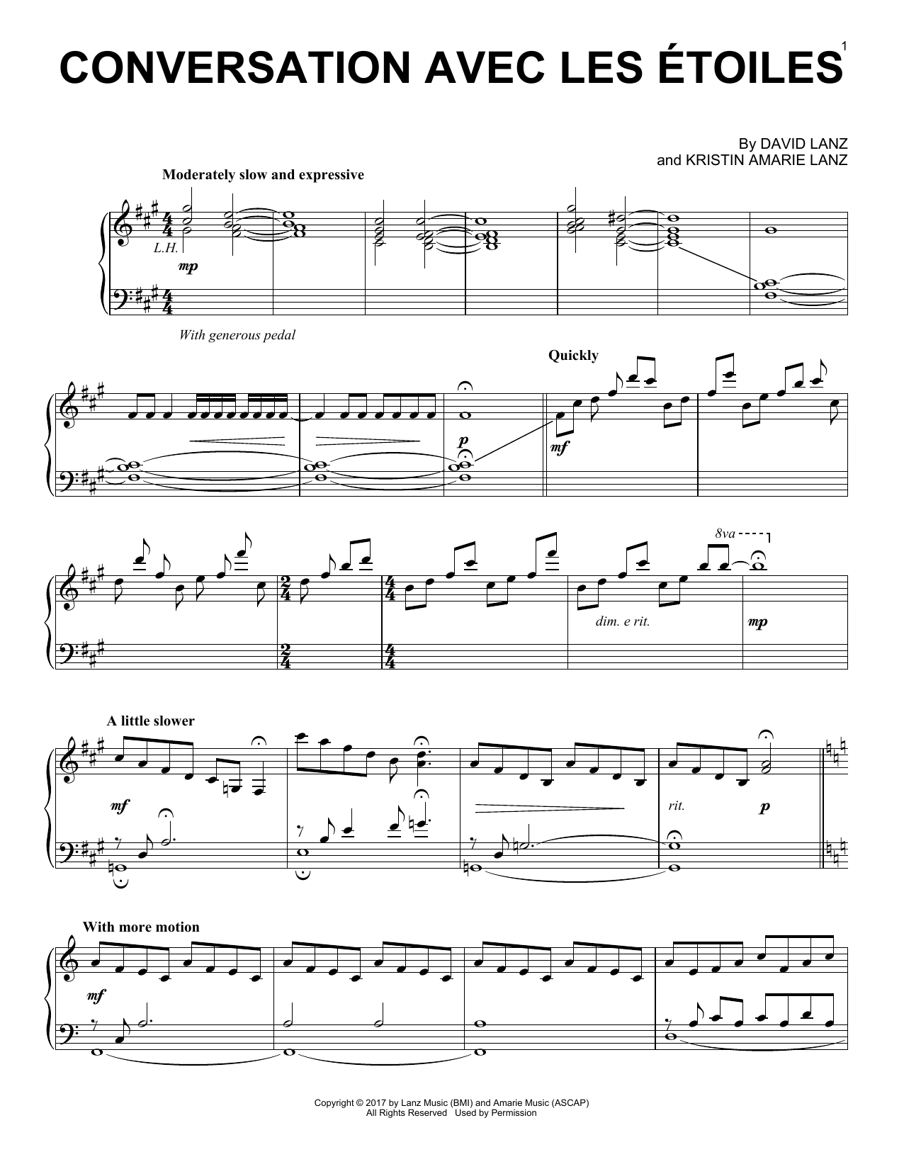Download David Lanz Conversation avec les �?toiles Sheet Music and learn how to play Piano Solo PDF digital score in minutes