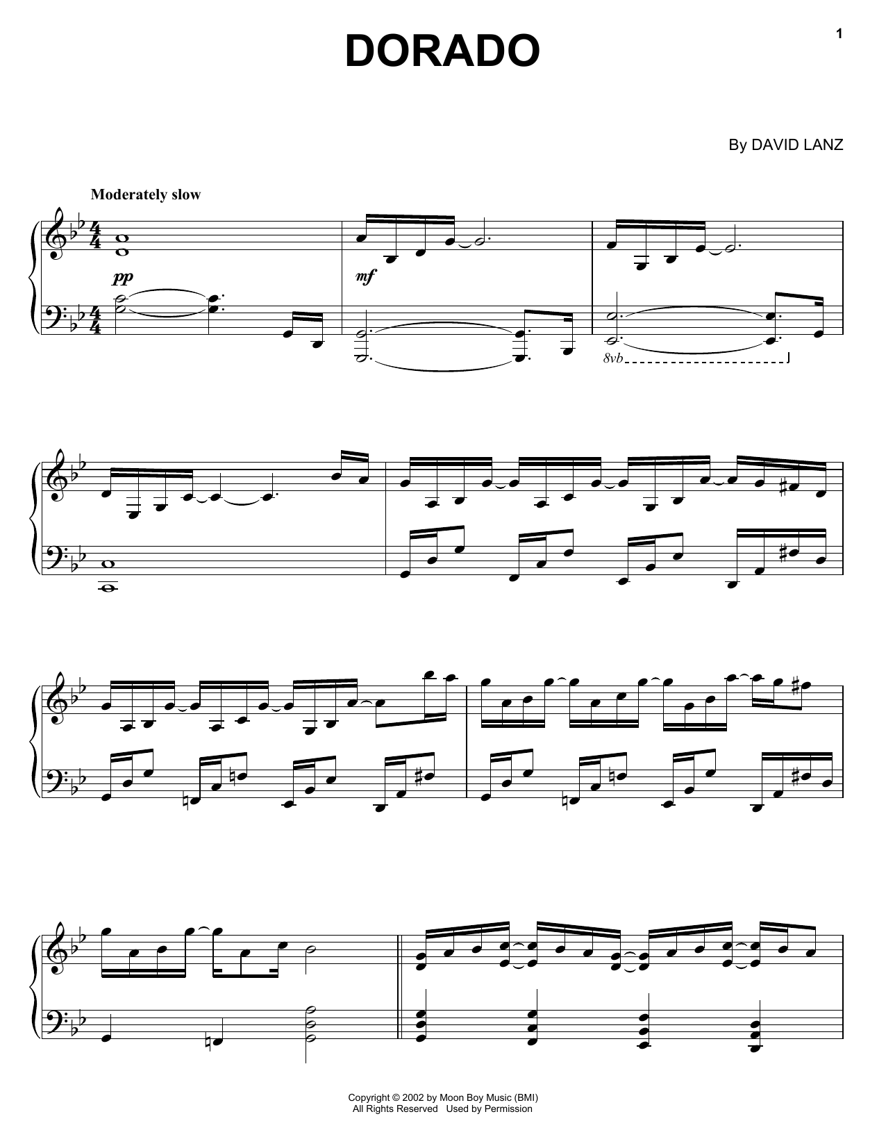 Download David Lanz Dorado Sheet Music and learn how to play Piano Solo PDF digital score in minutes