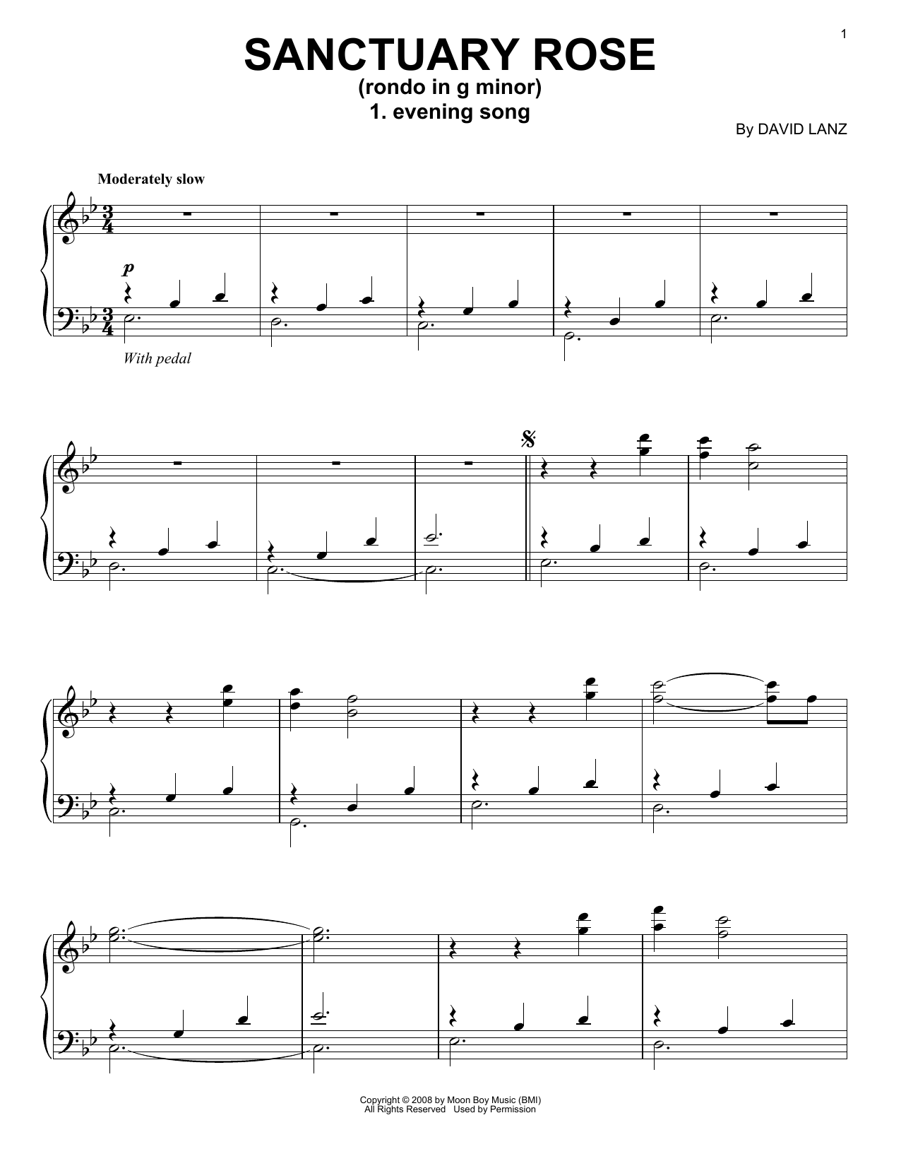 Download David Lanz Evening Song Sheet Music and learn how to play Piano Solo PDF digital score in minutes