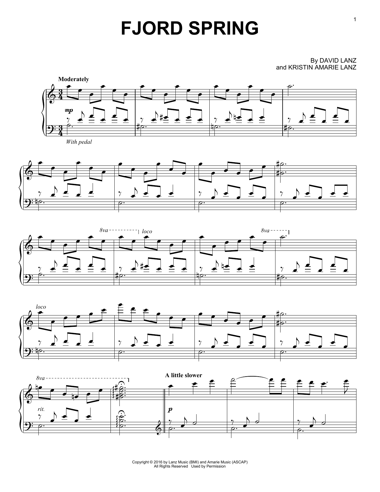 Download David Lanz Fjord Spring Sheet Music and learn how to play Piano Solo PDF digital score in minutes
