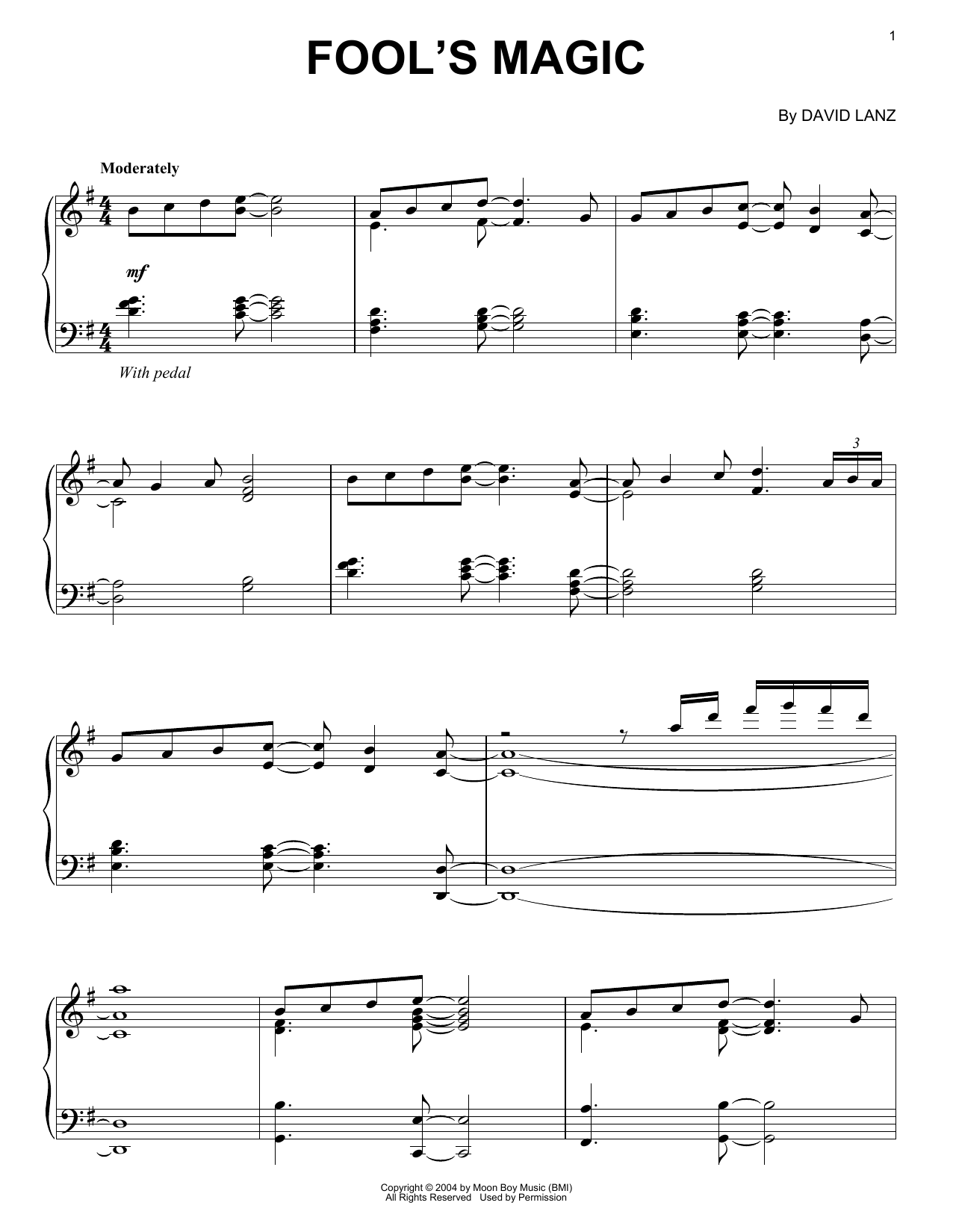Download David Lanz Fool's Magic Sheet Music and learn how to play Piano Solo PDF digital score in minutes