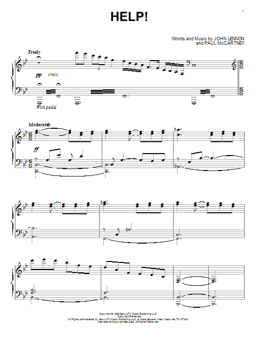 Download The Beatles Help! Sheet Music and learn how to play Piano PDF digital score in minutes