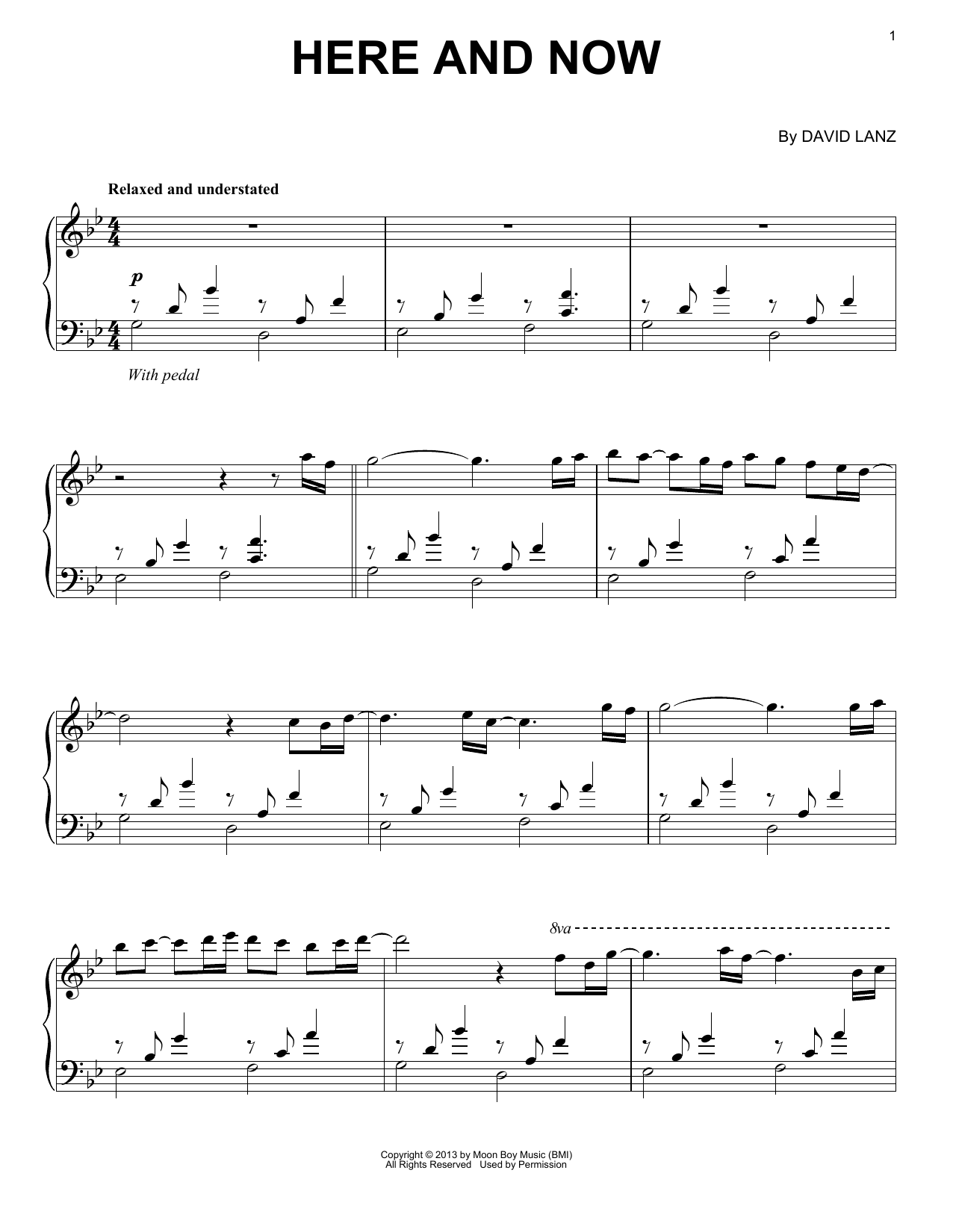 Download David Lanz Here And Now Sheet Music and learn how to play Piano Solo PDF digital score in minutes