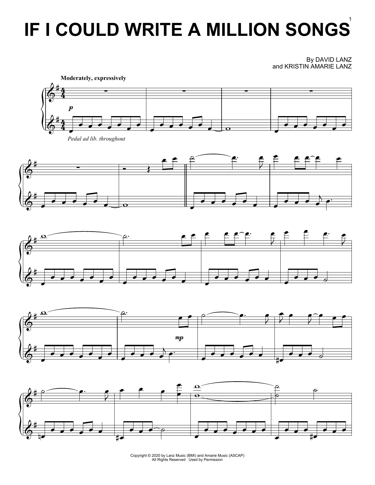 Download David Lanz If I Could Write A Million Songs Sheet Music and learn how to play Piano Solo PDF digital score in minutes