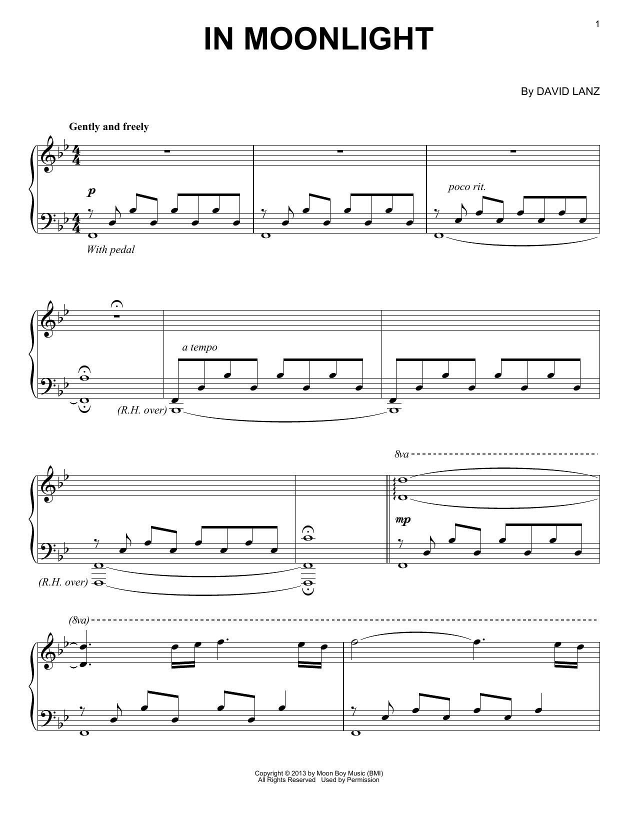 Download David Lanz In Moonlight Sheet Music and learn how to play Piano Solo PDF digital score in minutes