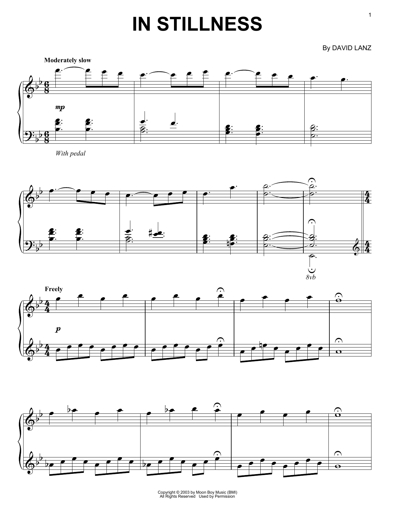 Download David Lanz In Stillness Sheet Music and learn how to play Piano Solo PDF digital score in minutes