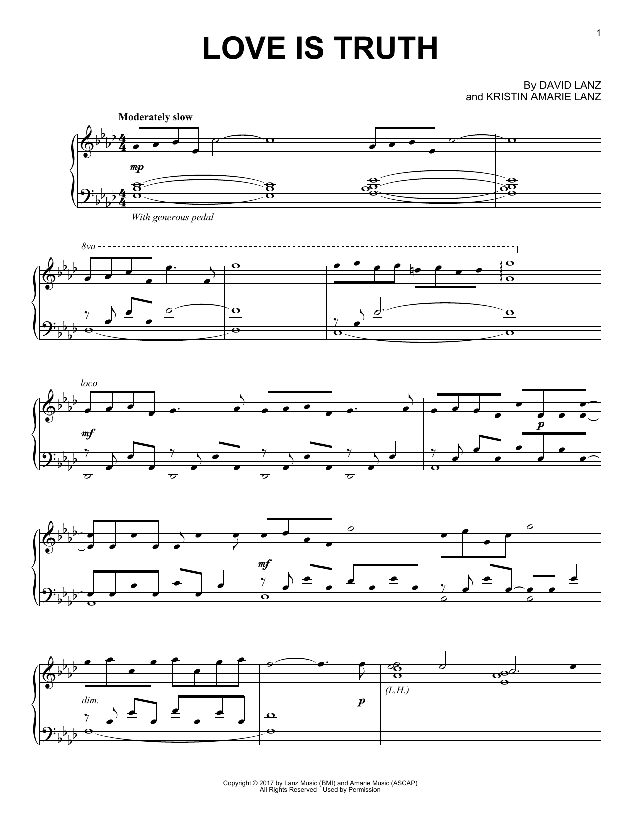 Download David Lanz Love Is Truth Sheet Music and learn how to play Piano Solo PDF digital score in minutes