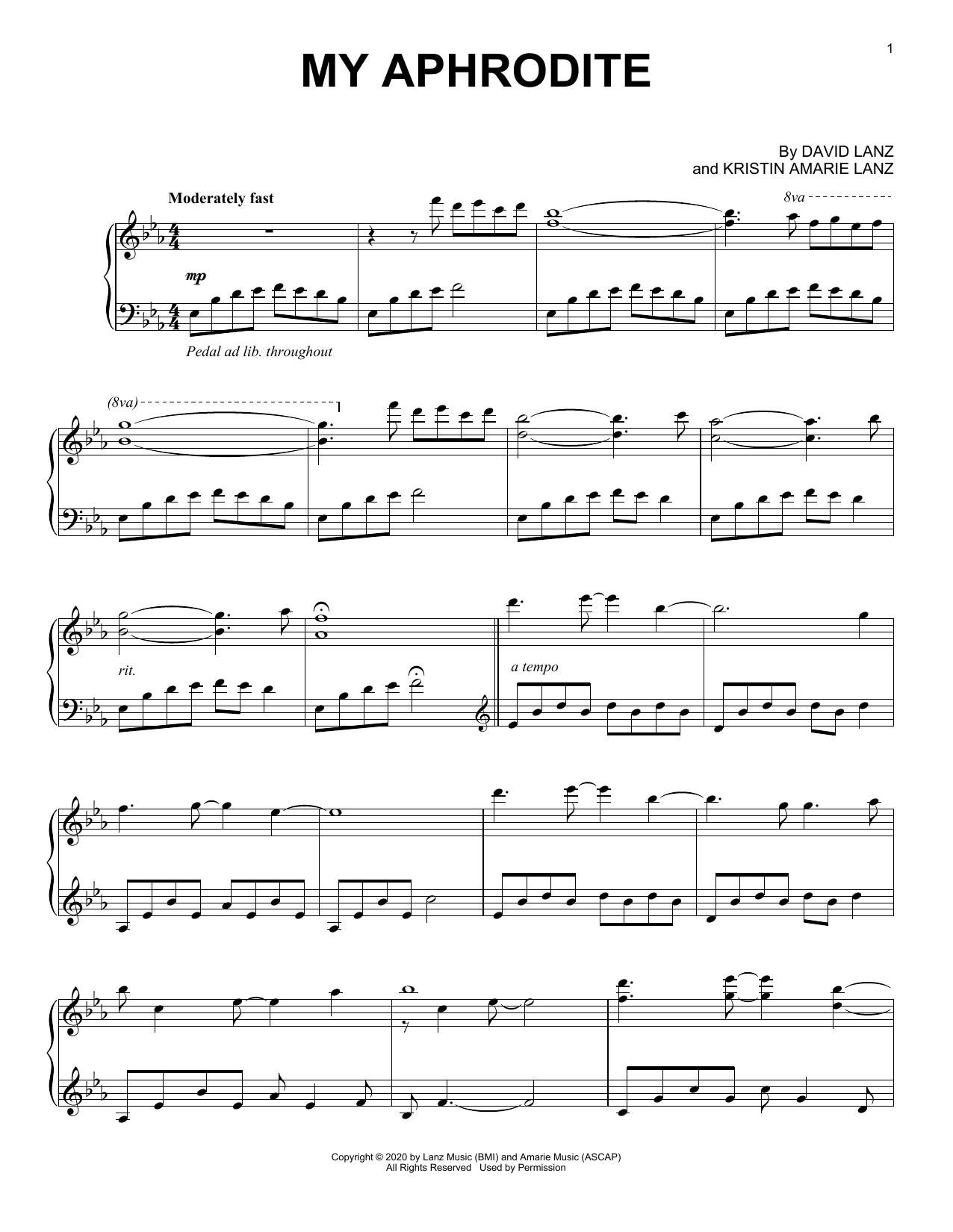 Download David Lanz My Aphrodite Sheet Music and learn how to play Piano Solo PDF digital score in minutes