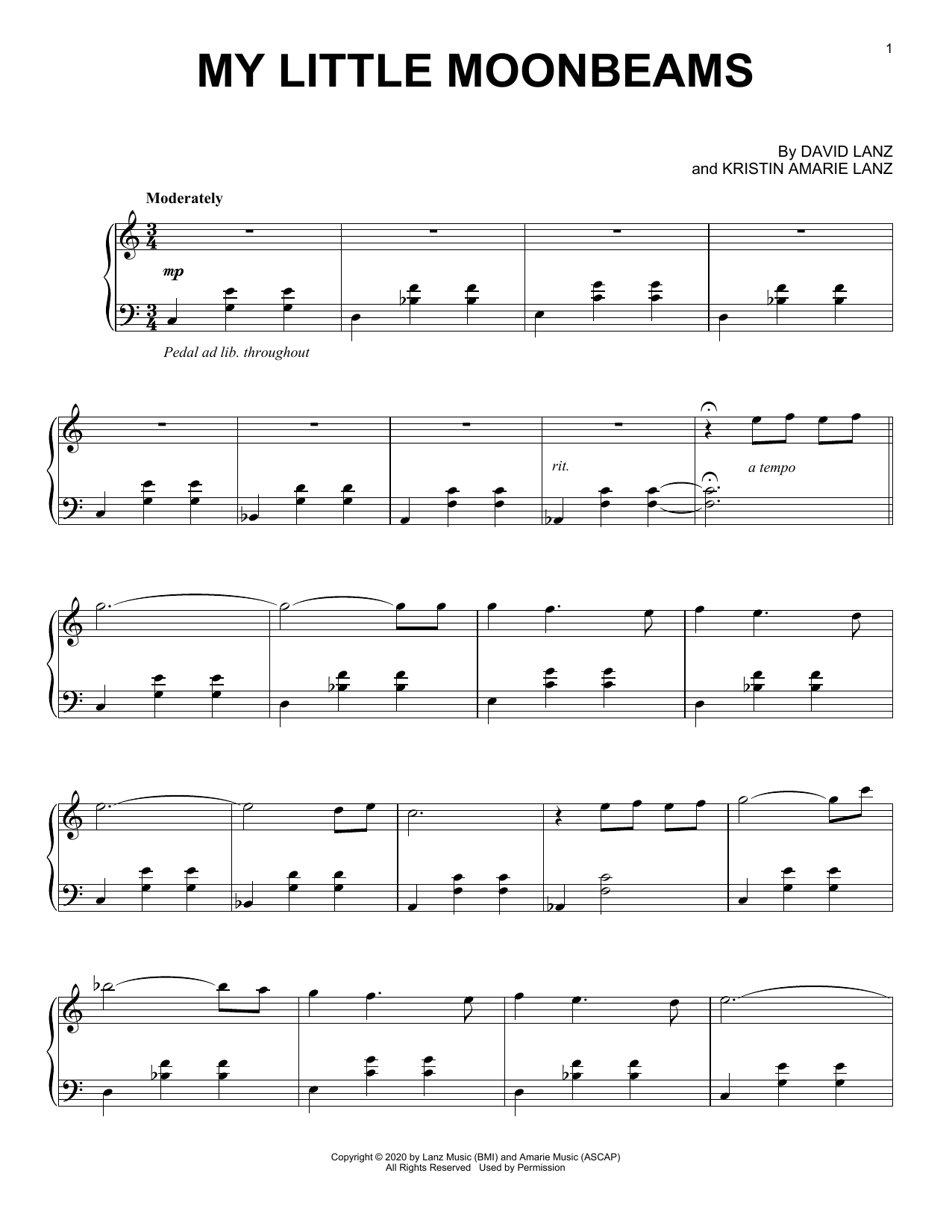 Download David Lanz My Little Moonbeams Sheet Music and learn how to play Piano Solo PDF digital score in minutes