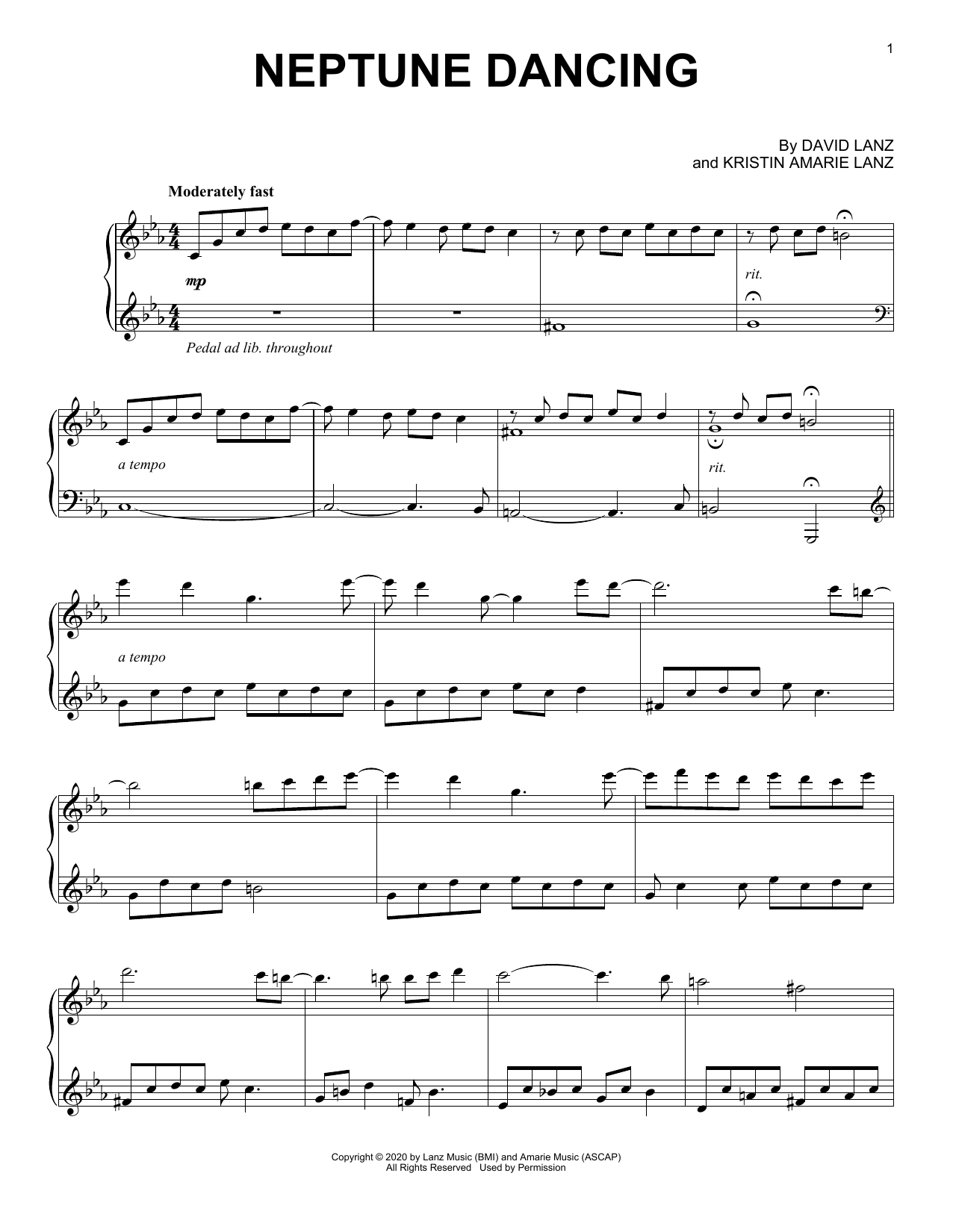 Download David Lanz Neptune Dancing Sheet Music and learn how to play Piano Solo PDF digital score in minutes