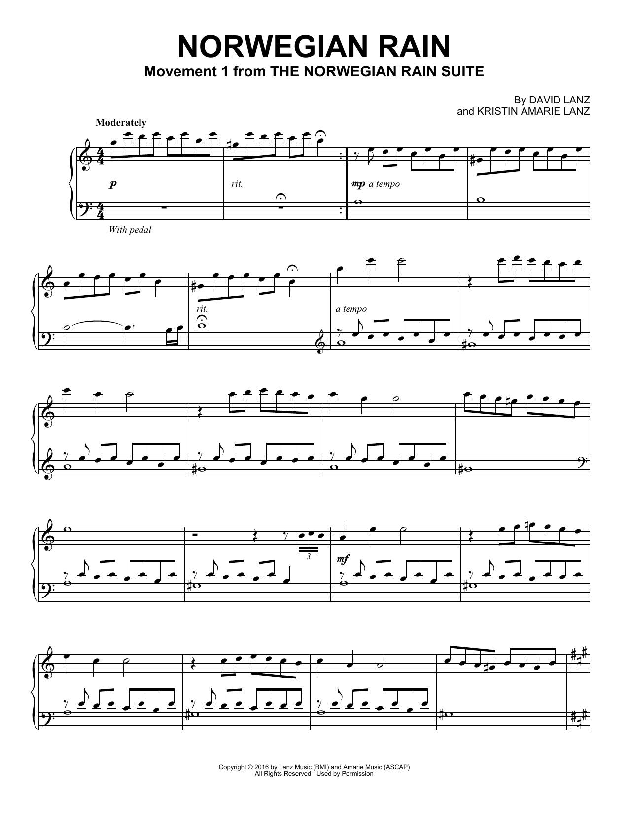 Download David Lanz Norwegian Rain Sheet Music and learn how to play Piano Solo PDF digital score in minutes