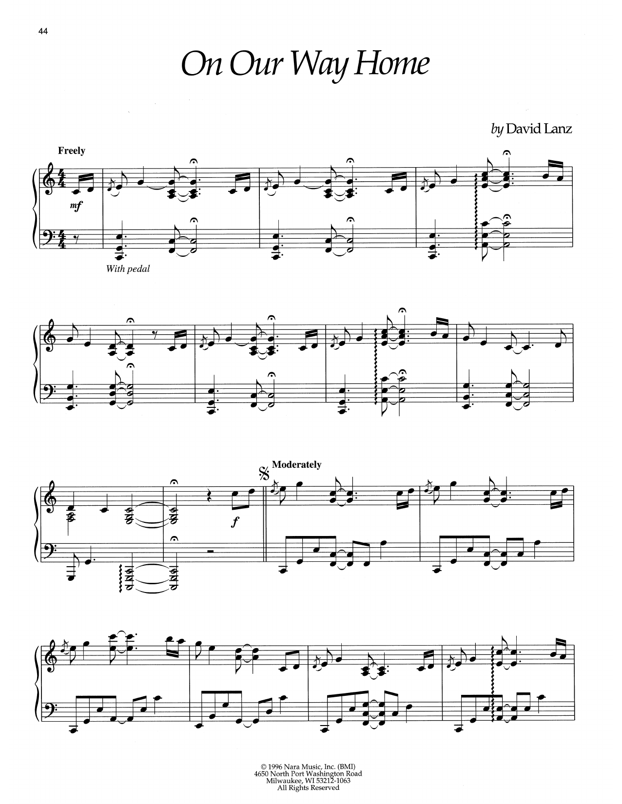 Download David Lanz On Our Way Home Sheet Music and learn how to play Piano Solo PDF digital score in minutes
