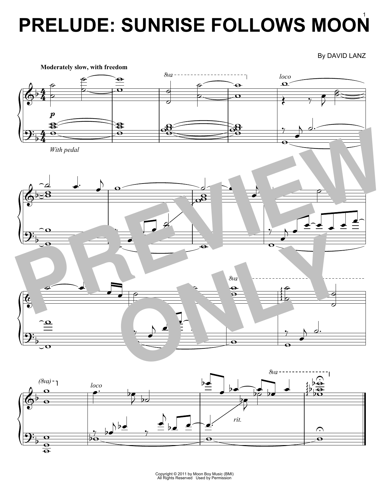 Download David Lanz Prelude: Sunrise Follows Moon Sheet Music and learn how to play Piano Solo PDF digital score in minutes