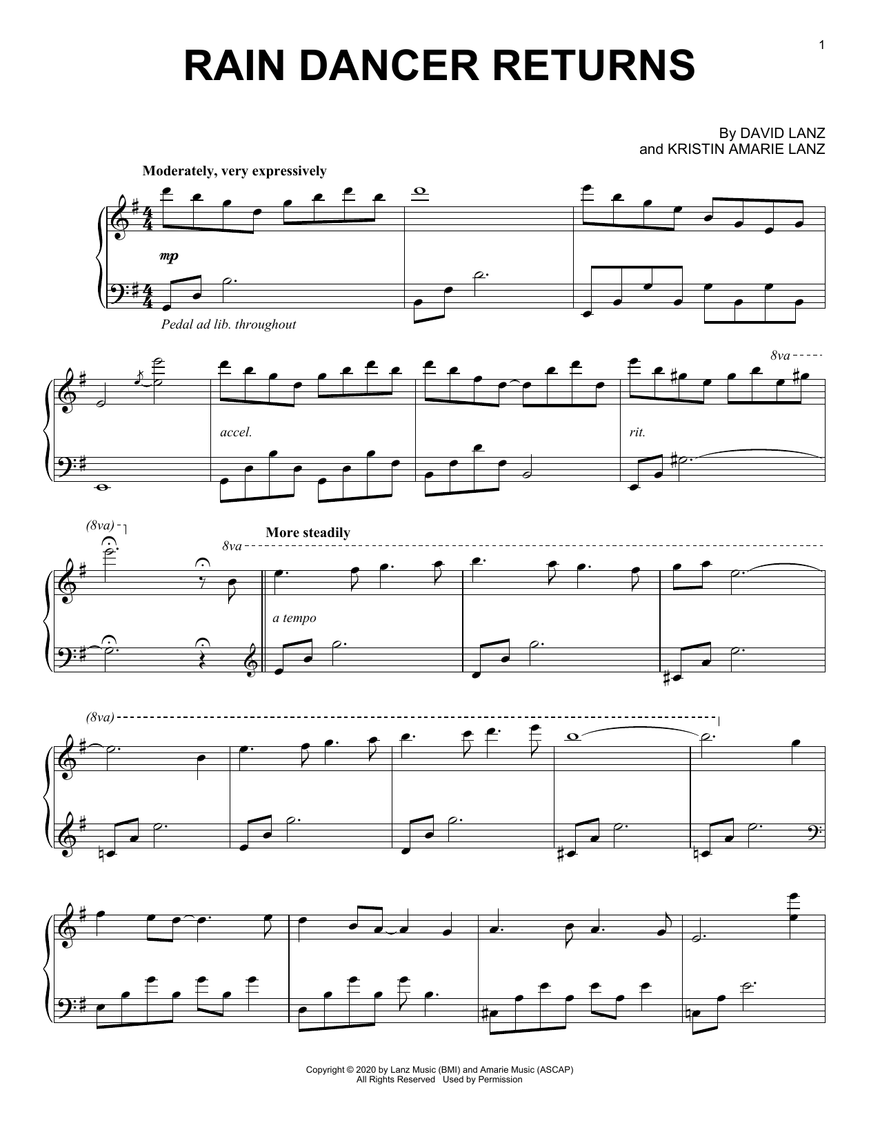 Download David Lanz Rain Dancer Returns Sheet Music and learn how to play Piano Solo PDF digital score in minutes