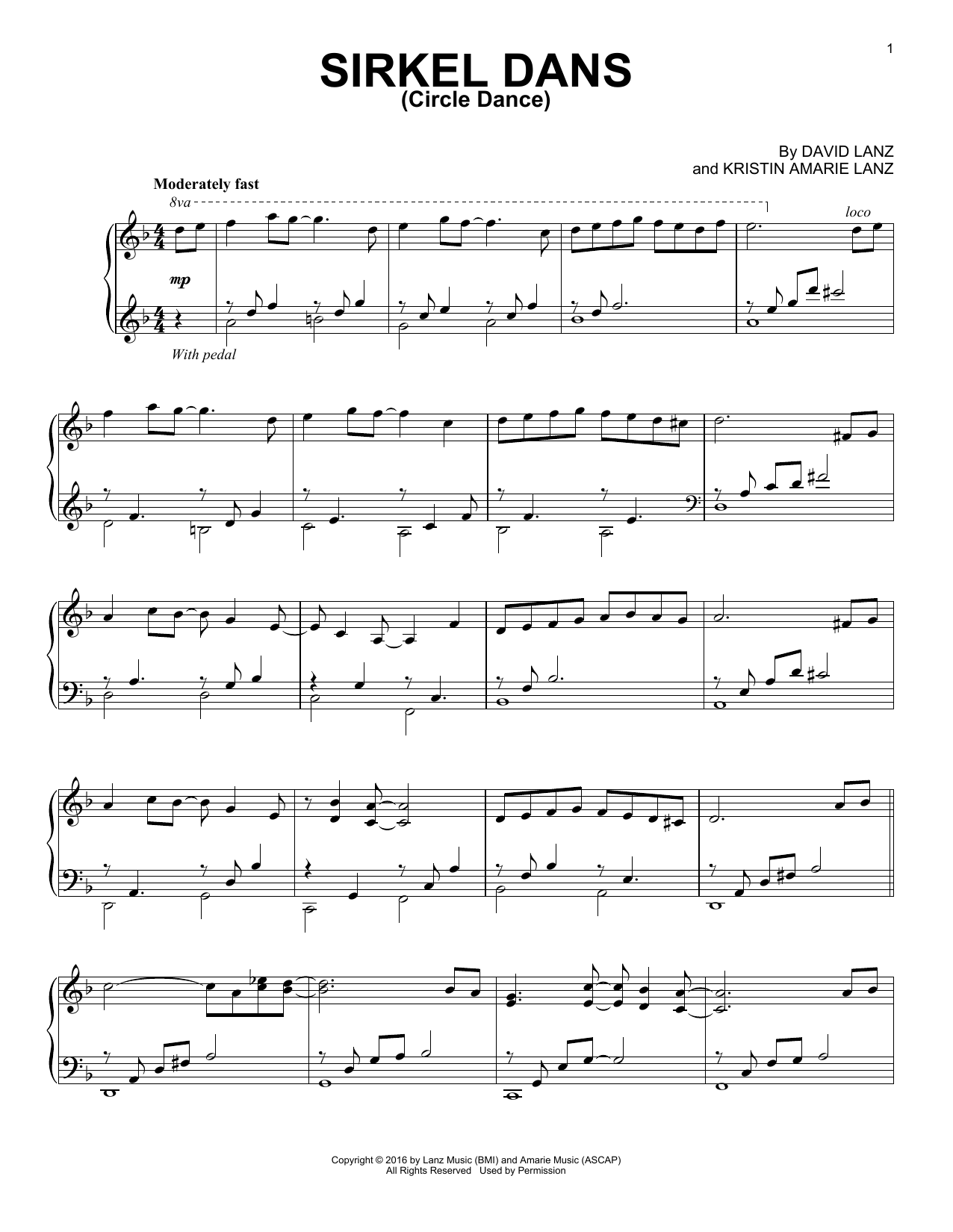 Download David Lanz Sirkel Dans (Circle Dance) Sheet Music and learn how to play Piano Solo PDF digital score in minutes