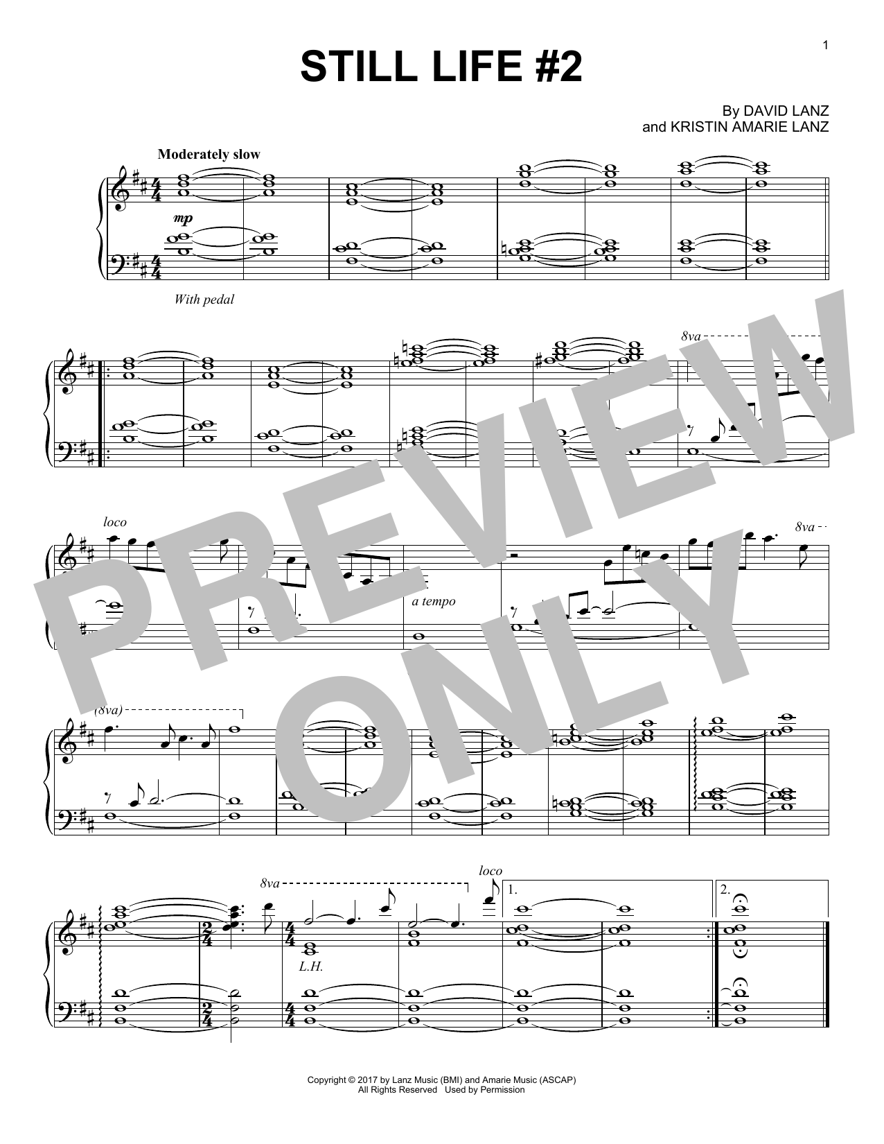 Download David Lanz Still Life #2 Sheet Music and learn how to play Piano Solo PDF digital score in minutes