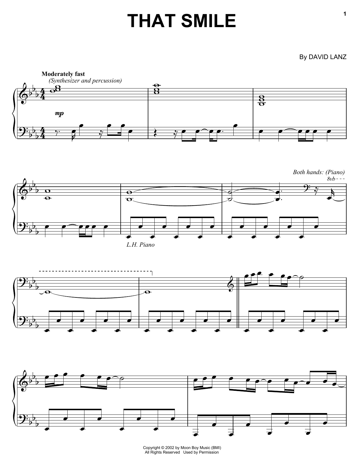 Download David Lanz That Smile Sheet Music and learn how to play Piano Solo PDF digital score in minutes