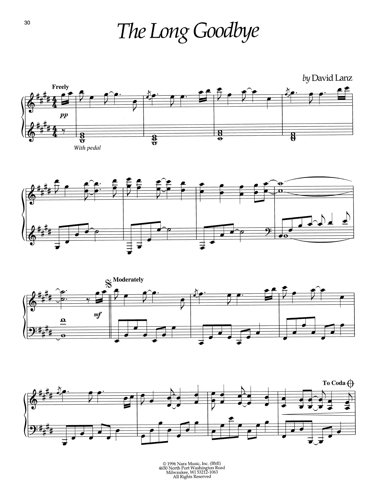 Download David Lanz The Long Goodbye Sheet Music and learn how to play Piano Solo PDF digital score in minutes