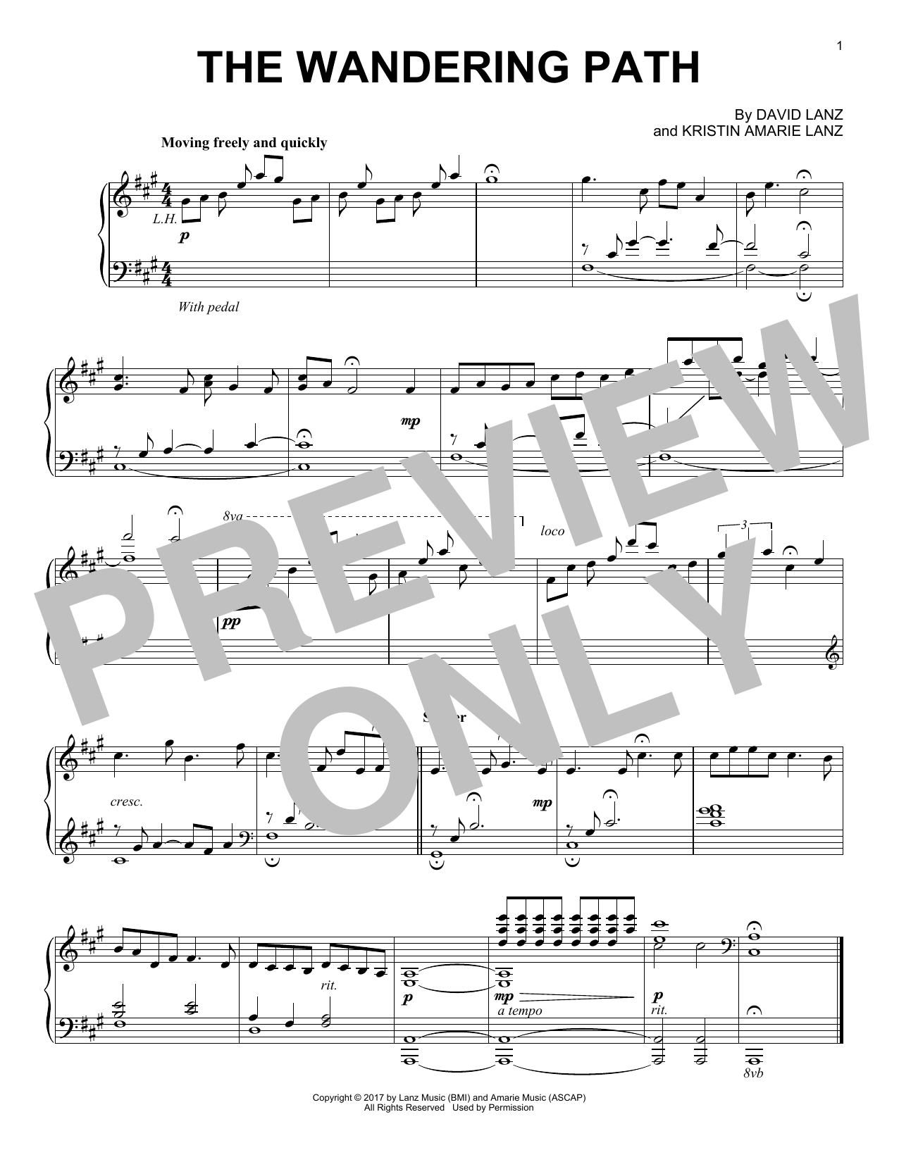 Download David Lanz The Wandering Path Sheet Music and learn how to play Piano Solo PDF digital score in minutes