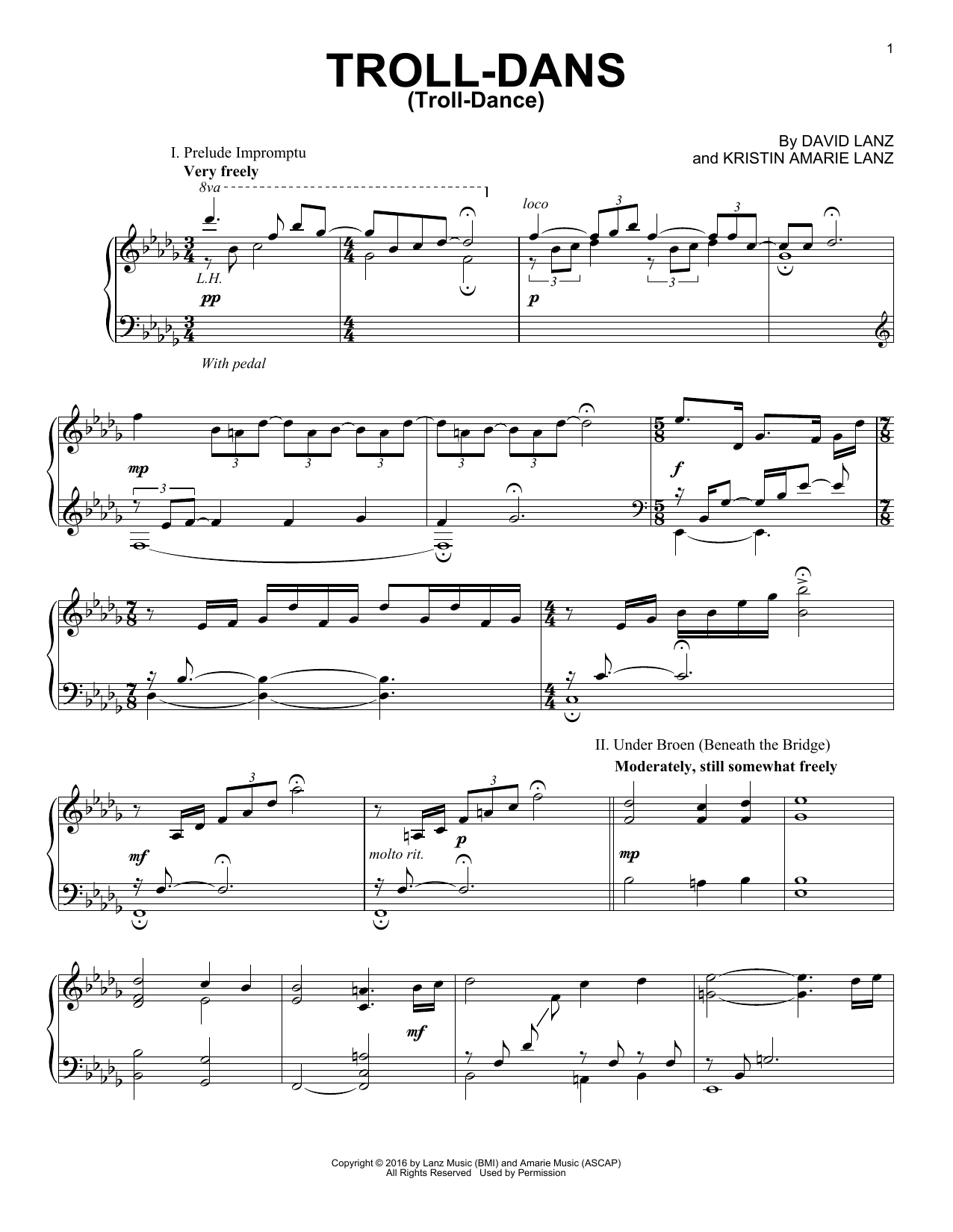 Download David Lanz Troll-dans (Troll-dance) Sheet Music and learn how to play Piano Solo PDF digital score in minutes