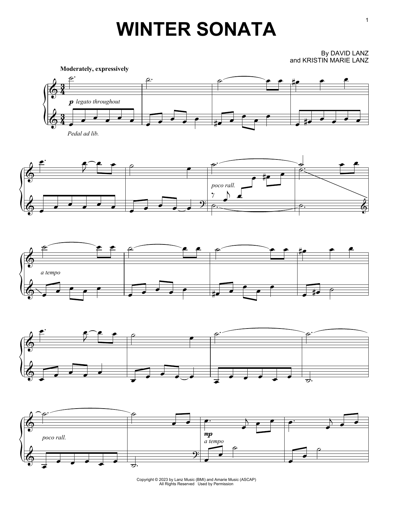 Download David Lanz Winter Sonata Sheet Music and learn how to play Piano Solo PDF digital score in minutes